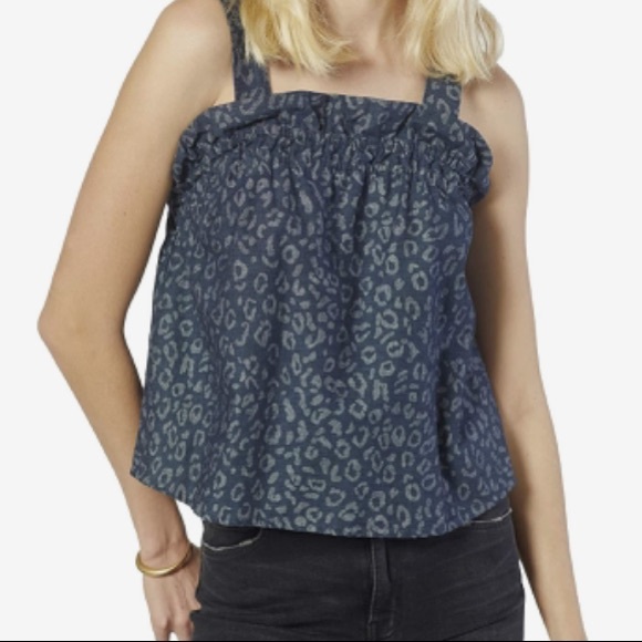 Joie Tops - NWOT Joie Blue Leopard Print Tank